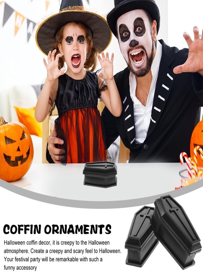 BUGUUYO 2pcs Coffin Ornaments mini Coffin Casket mini Halloween Coffin Haunted House Props Coffin Figurine Coffin Halloween Prop Funny Prank Prop Miniature Makeup Stand Plastic - Image 4